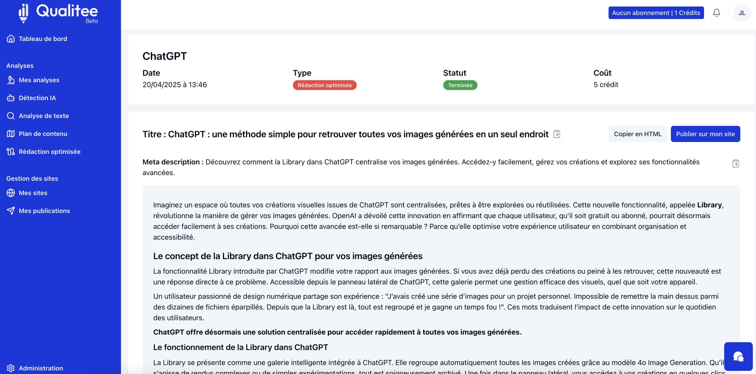 article Qualitee Rédaction optimisée